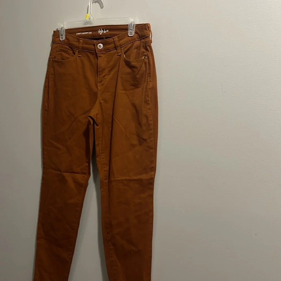 Style & Co. Skinny Curvy Leg Burnt Coral Colored Denim - Picture 2 of 6